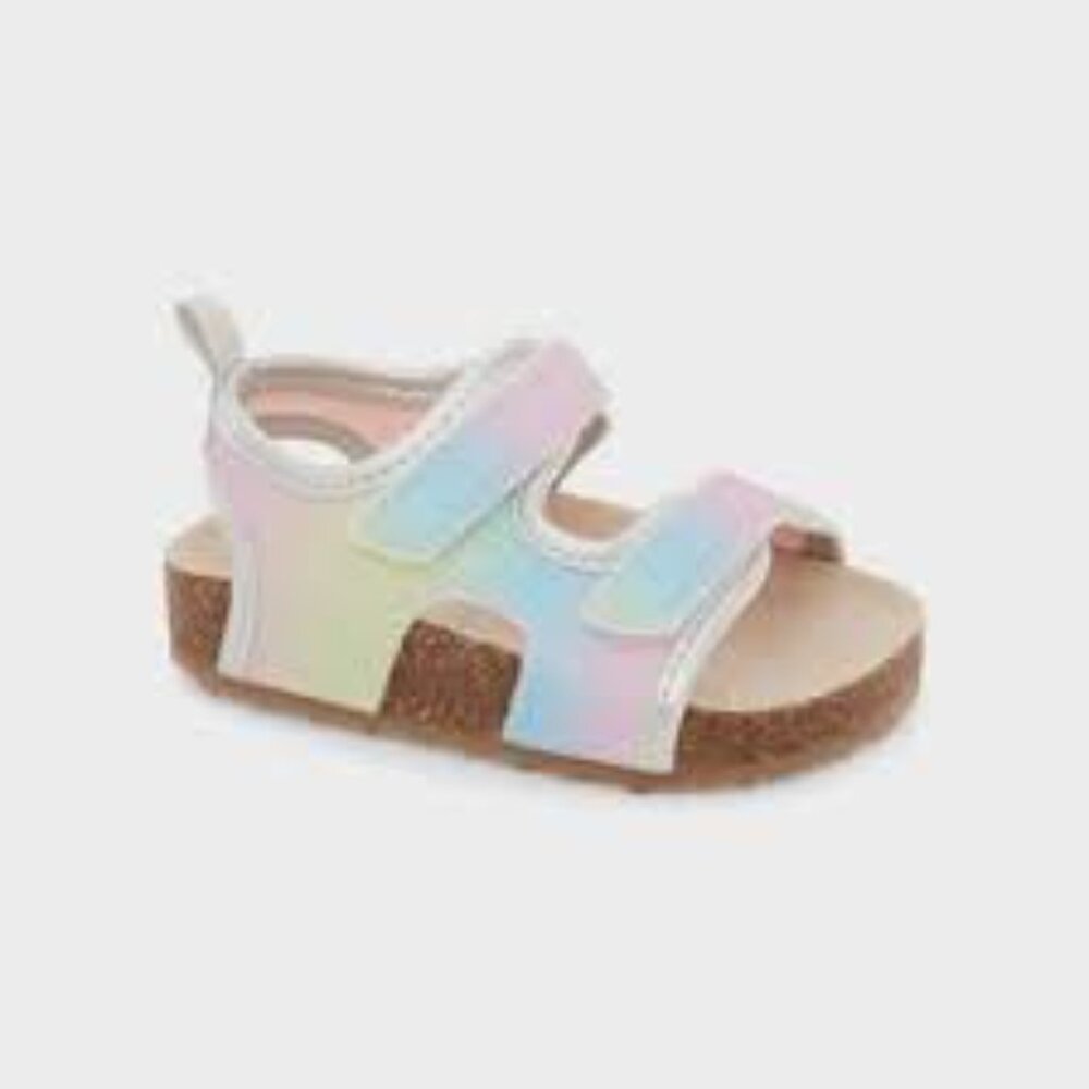 Carter Girl's Toddler Multicolor Rainbow Just One You‎ Cork Sole Causal Sandal 4